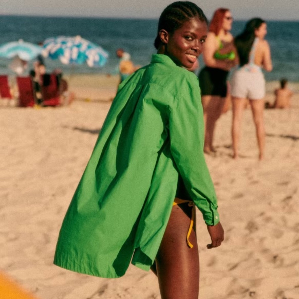 Sezane Green Maxine Dress